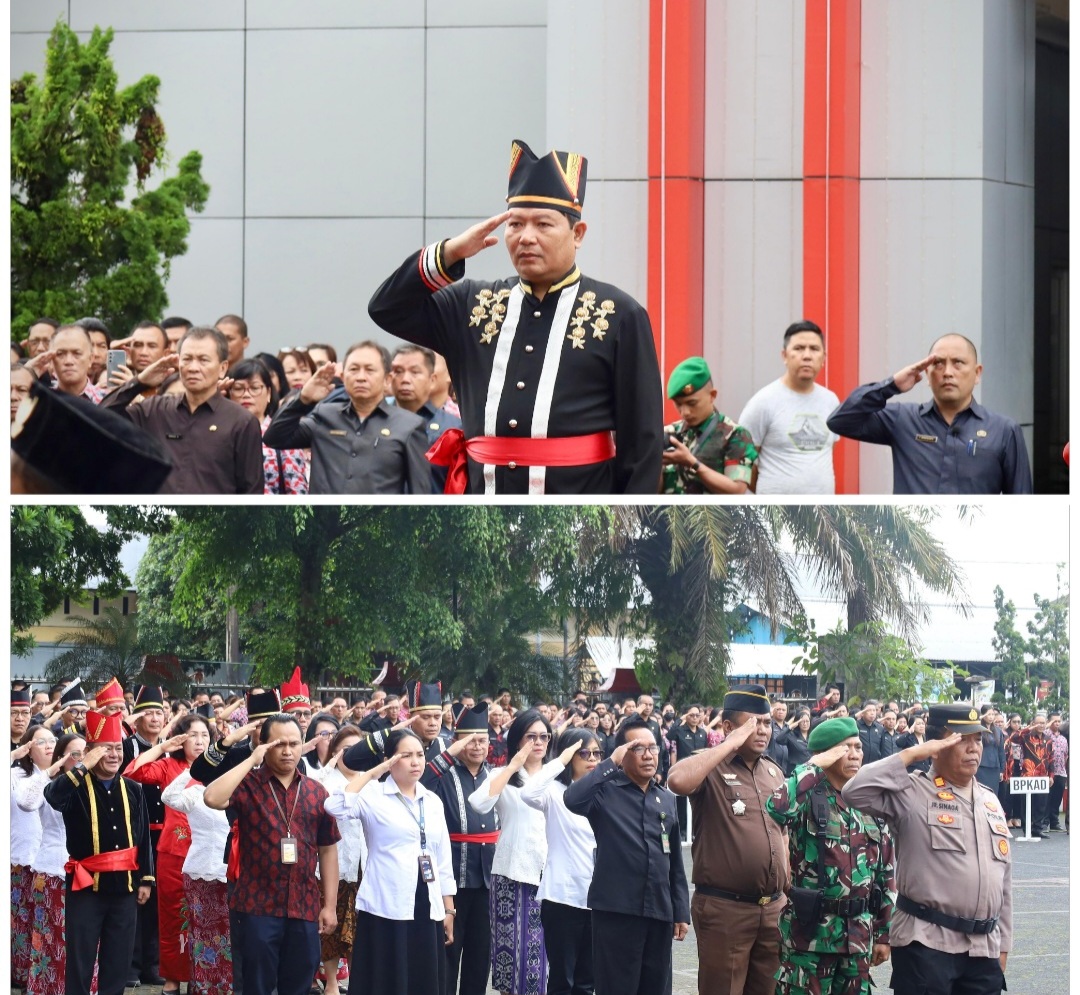Peringati Hardiknas, Penjabat Bupati Jemmy Kumendong Jadi Inspektur Upacara 