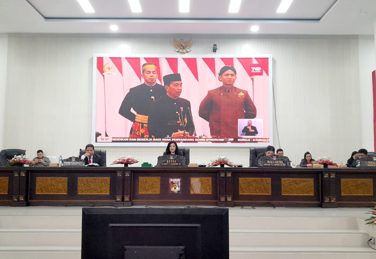 Digelar DPRD, Pj Bupati Minahasa dan Forkopimda Hadiri Rapat Paripurna Dengarkan Pidato Kenegaraan Presiden RI