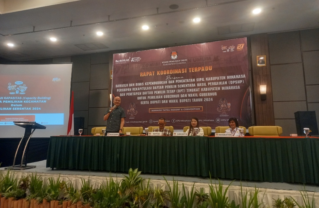 KPU Minahasa Gelar Rakor DPSHP dan DPT Untuk Pilgub dan Pilbup