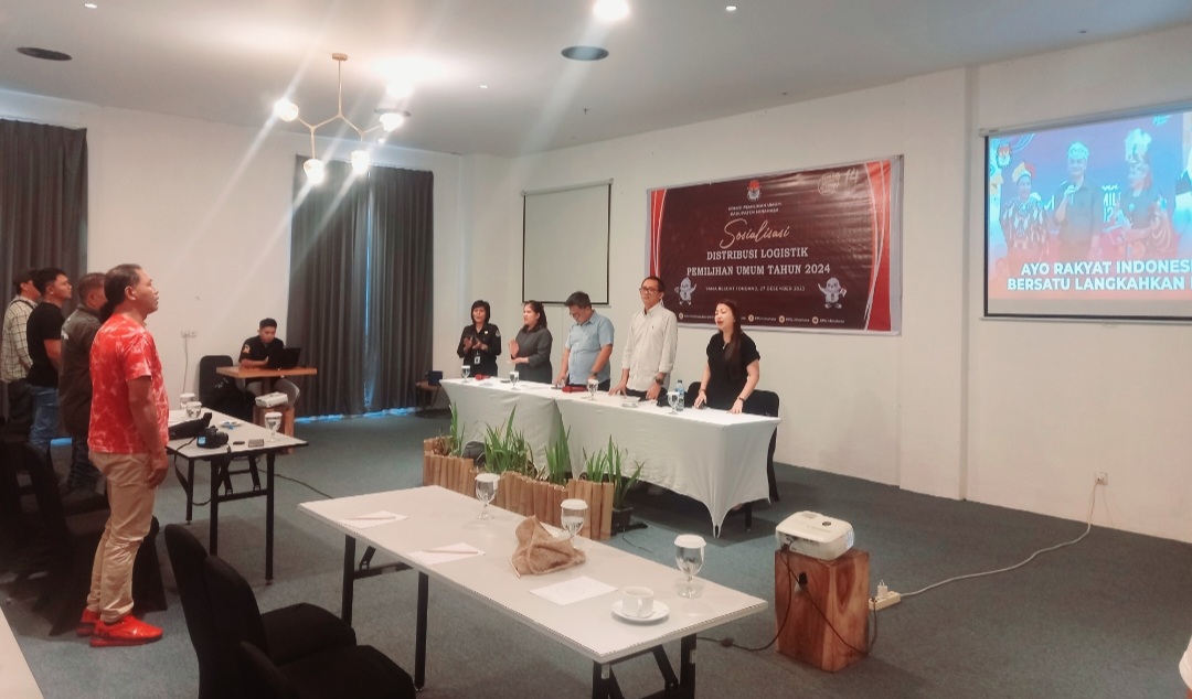 Undang Wartawan, KPU Minahasa Gelar Sosialisasi Distribusi Logistik pada Pemilu 2024