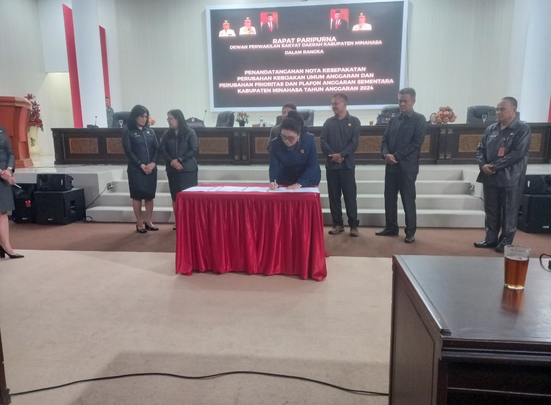 DPRD Minahasa Gelar Rapat Paripurna Penandatanganan Nota Kesepakatan Perubahan KUA dan PPAS 