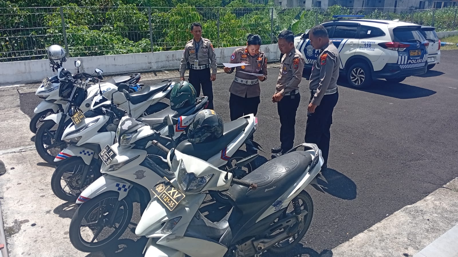 Mantapkan Tugas Lapangan, Kasat Engelina Periksa Kendis Satuan Lantas