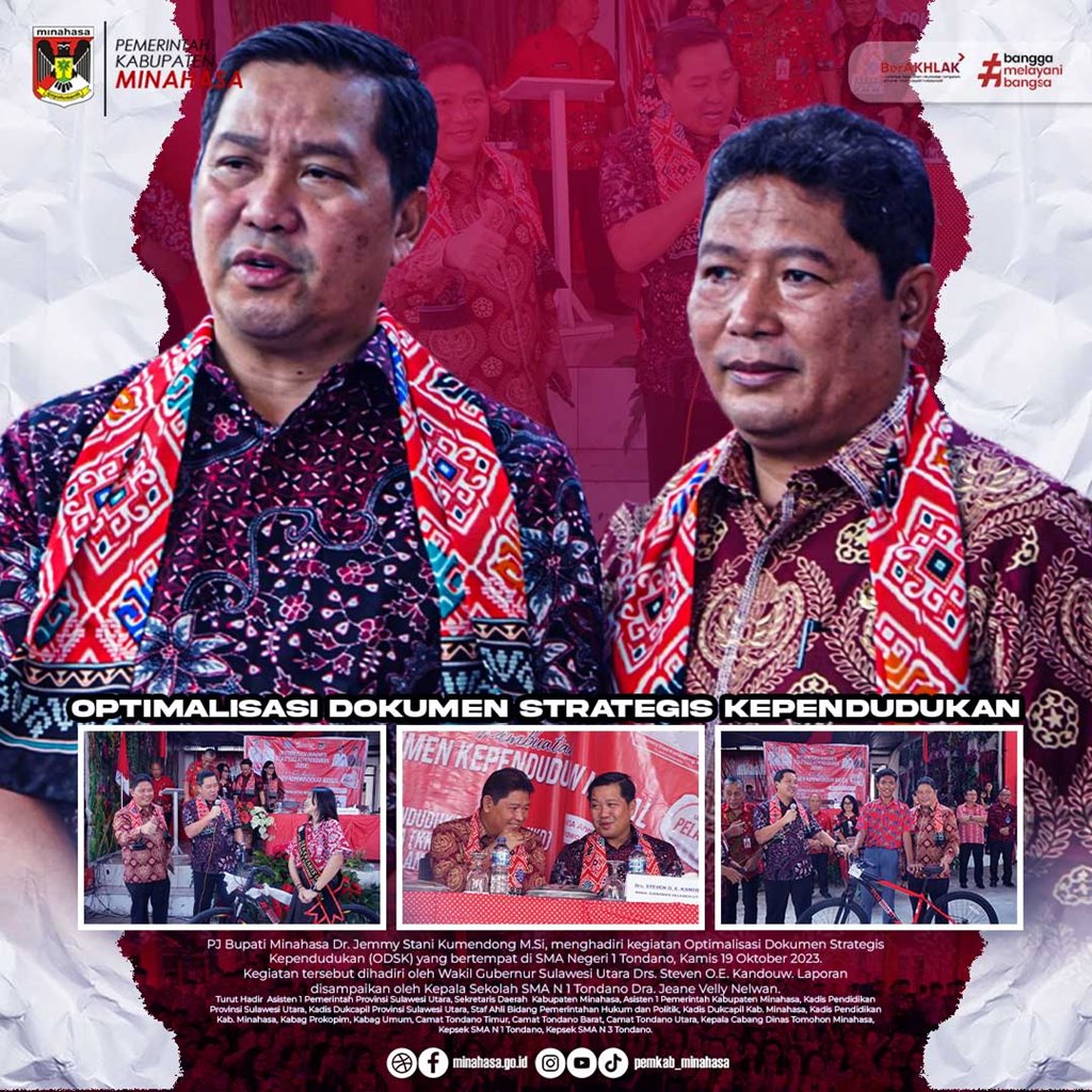Pj Bupati Jemmy Kumendong Dampingi Wagub Kandouw Tinjau Perekaman KTP EL di SMA N 1 Tondano