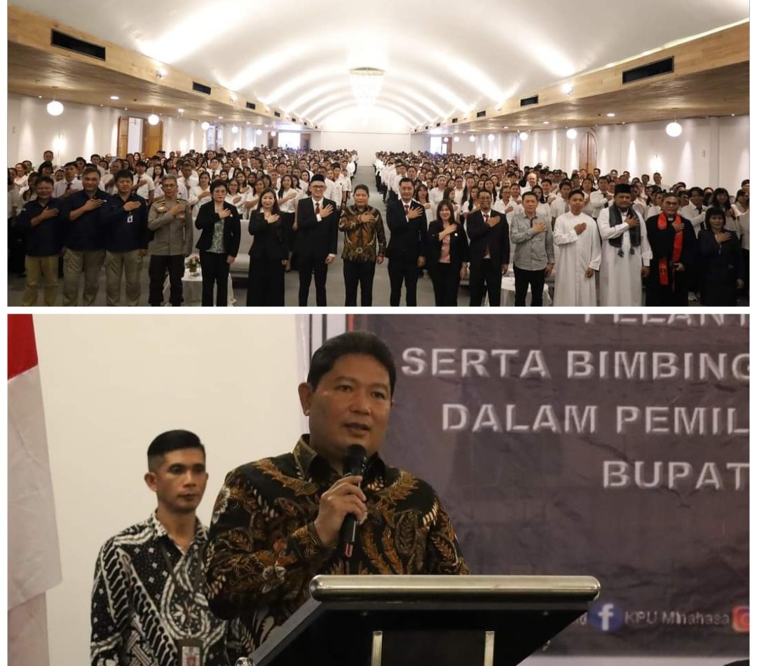 Penjabat Bupati Jemmy Kumendong Hadiri Pelatikan PPS Untuk Pemilihan Gubernur dan Bupati 2024