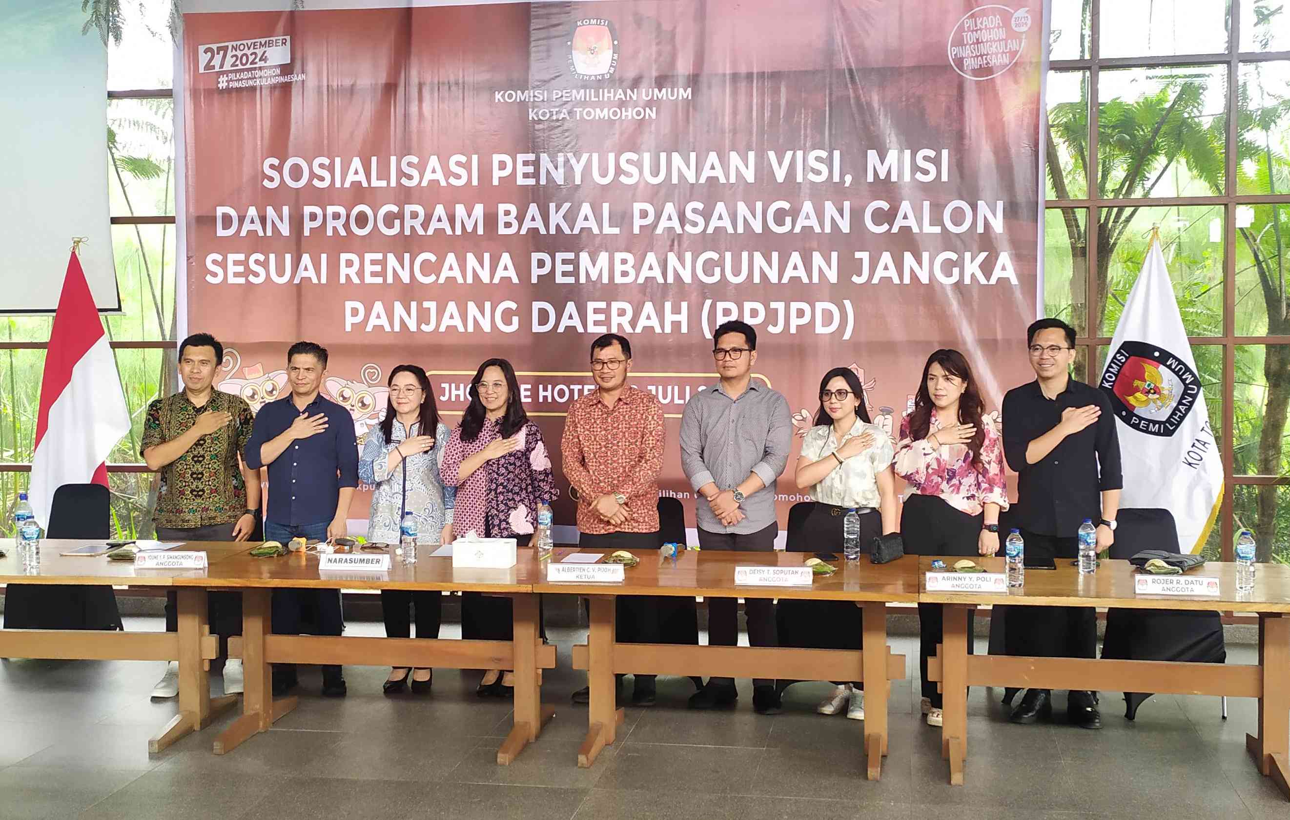 KPU Tomohon Wajibkan Penyusunan Visi Misi Bapaslon Sesuai RPJPD