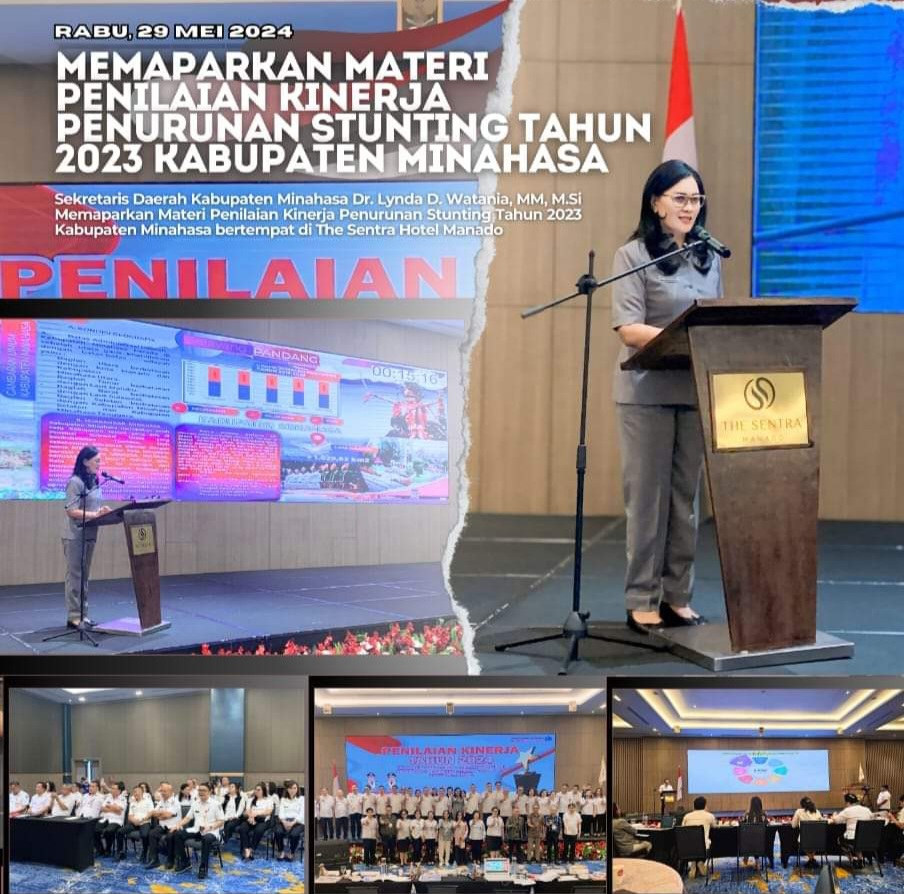 Sekda Lynda Watania Sukses Paparkan Presentase kepada Tim Evaluator Penilaian Kinerja Penurunan Stunting Tahun 2024
