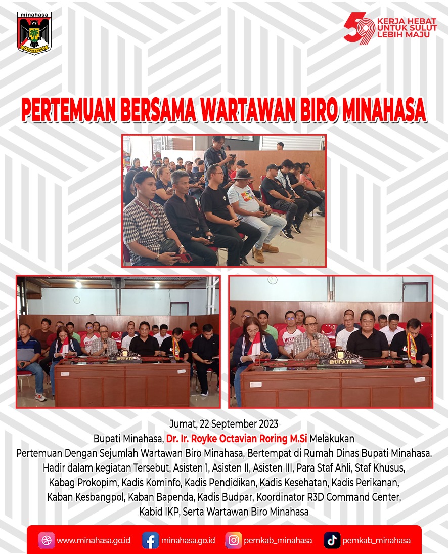 Jelang Berakhir Masa Jabatan, Bupati ROR Lakukan Pertemuan Dengan Wartawan Minahasa