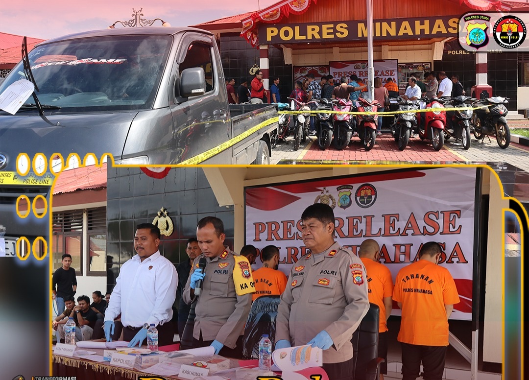 Kapolres AKBP Sophian Ungkap Kasus Pencurian Ranmor Disejumlah Lokasi di Minahasa