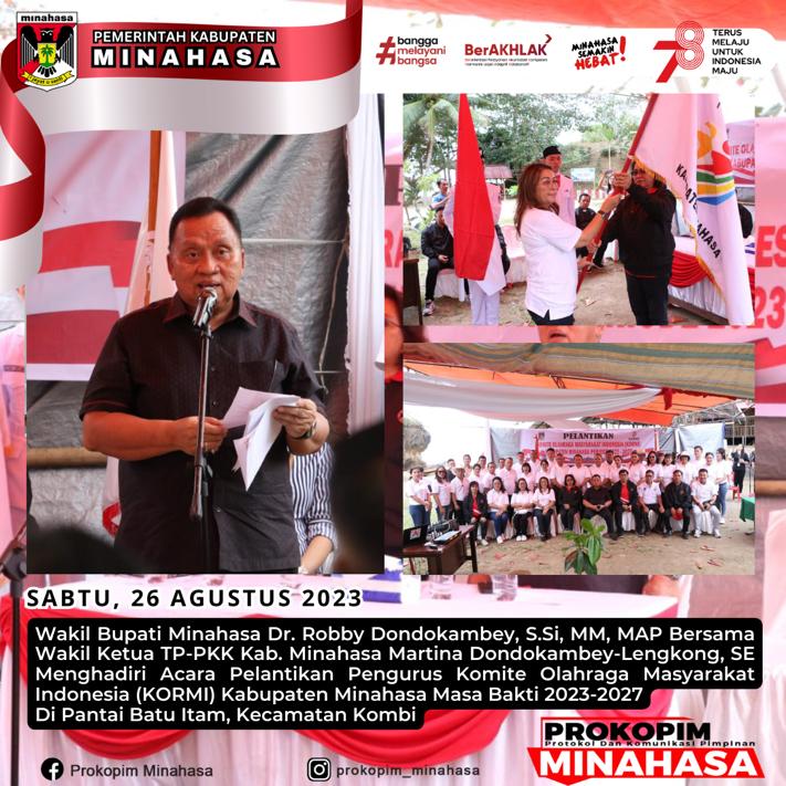 Martina Lengkong Dilantik Ketua KORMI Minahasa Periode 2023-2027 