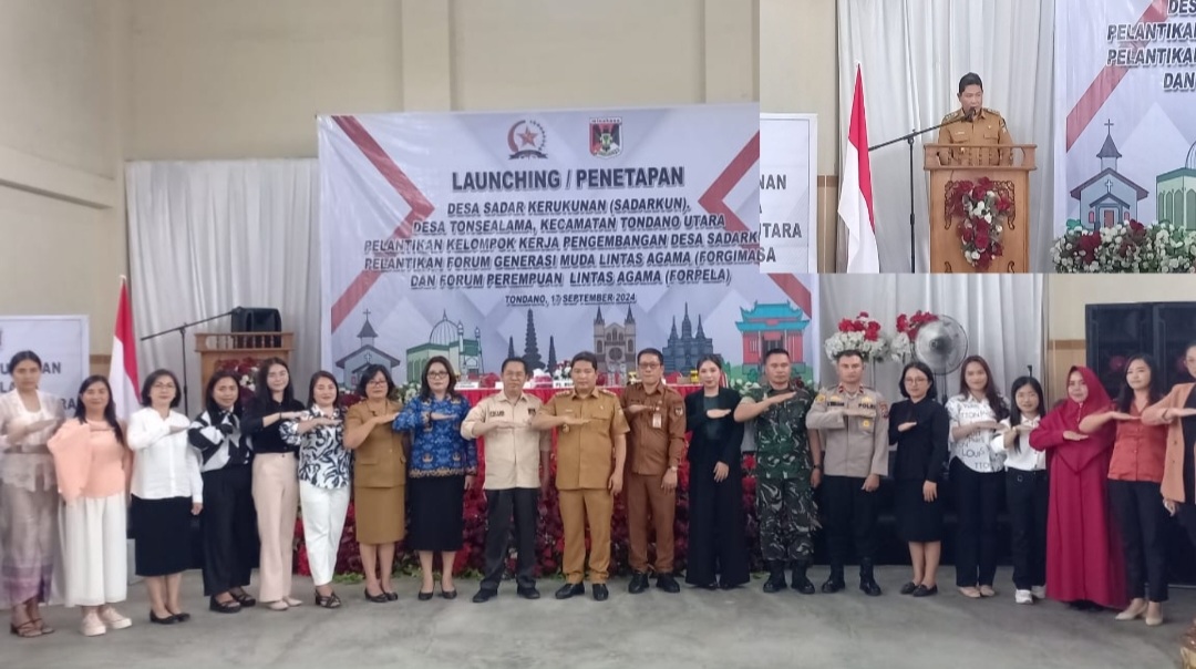 Penjabat Bupati Jemmy Kumendong Launching Sadarkum Desa Tonsealama