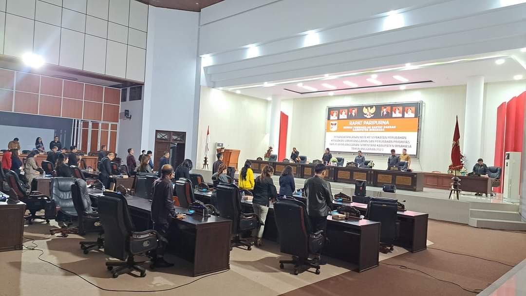 DPRD Minahasa Gelar Rapat Paripurna  Penandatanganan Nota Kesepakatan Perubahan KUA-PPAS