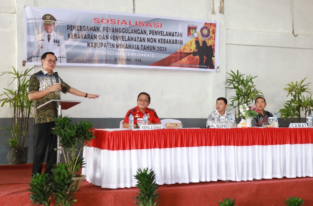 Bupati Minahasa Buka Sosialisasi Pencegahan dan Penanggulangan Kebakaran di Tompaso