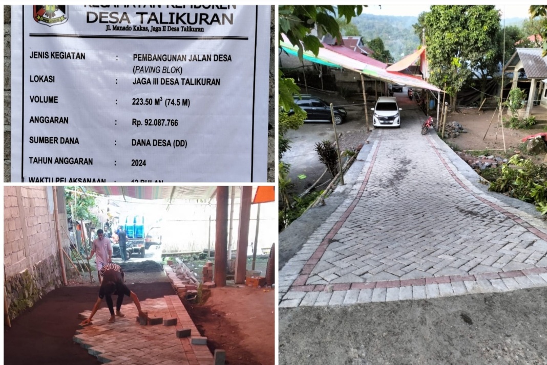 Manfaatkan DD, Pemdes Talikuran Bangun Jalan Desa Sepanjang 74,5 Meter