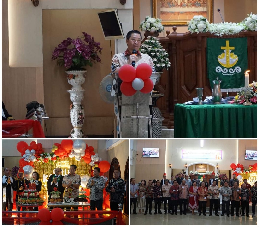 Wagub Steven Kandouw dan Penjabat Bupati Jemmy Kumendong Hadiri HUT Jemaat GMIM  Kalvari Pineleng ke 118