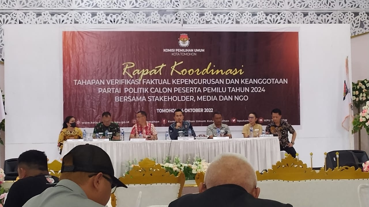 Verfak Kepengurusan dan Keanggotaan Parpol di Tomohon Mulai Bergulir 