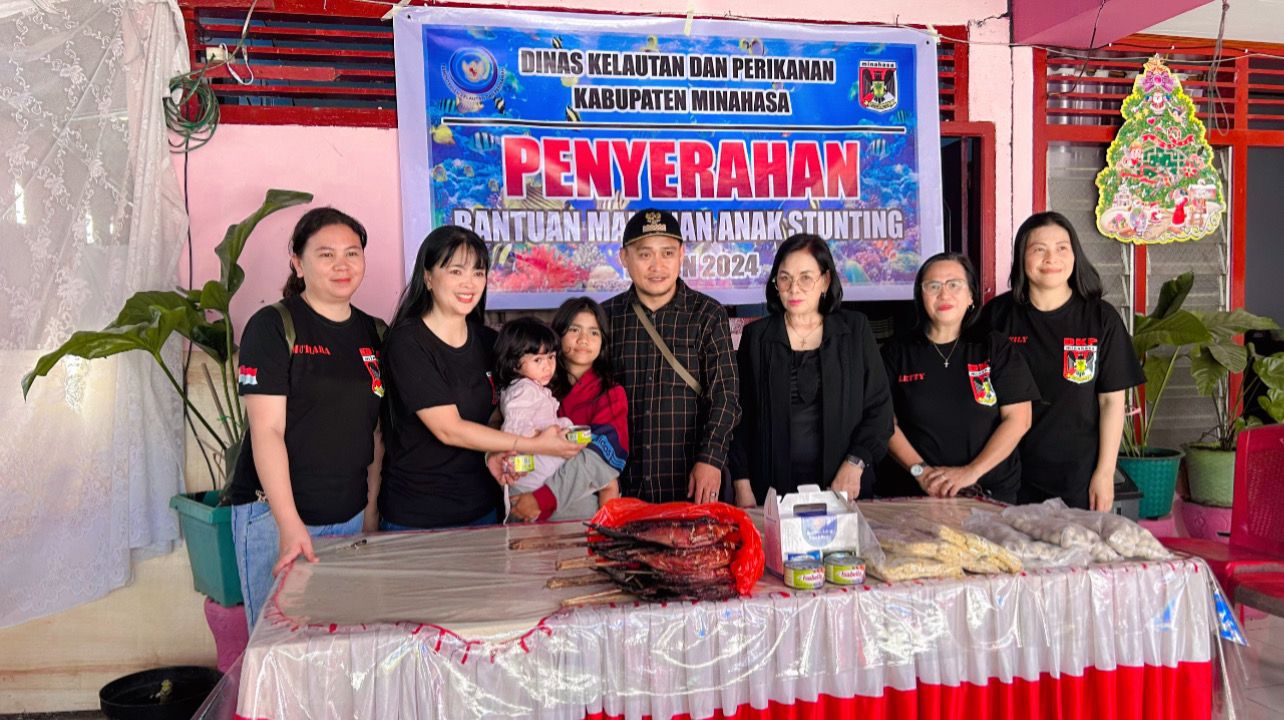 Dinas Kelautan dan Perikanan Minahasa Bantu 4 Anak Stunting di Desa Leleko, Begini Penyampaian Kumtua Kindangen